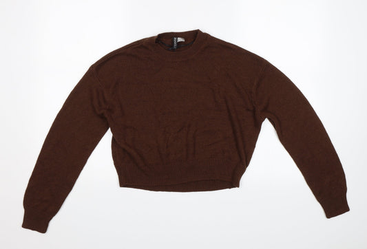 Womens UK Size XS Divided Brown Pullover Jumper