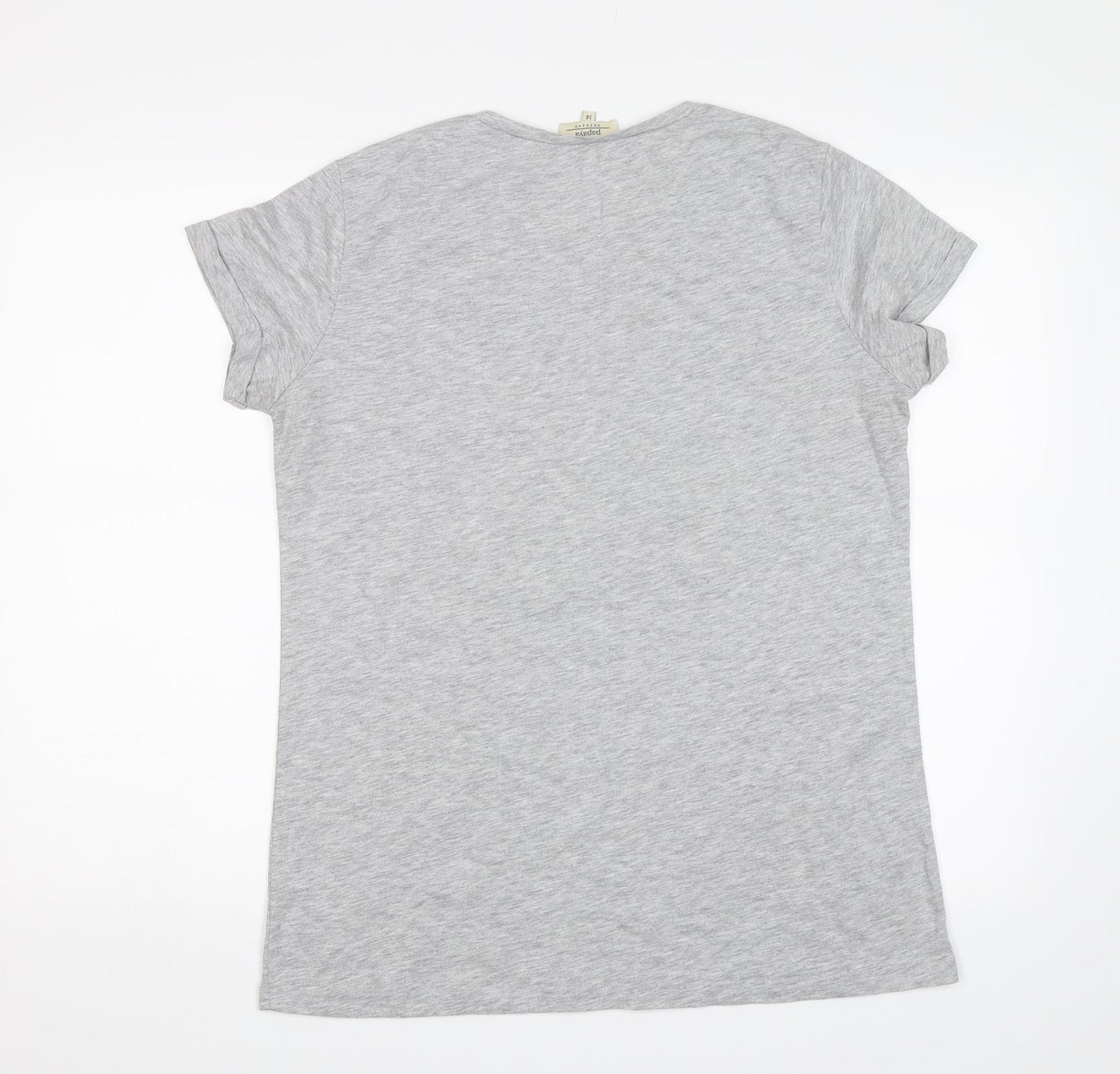 Papaya Womens Grey   Basic T-Shirt Size 14  - Santa Baby