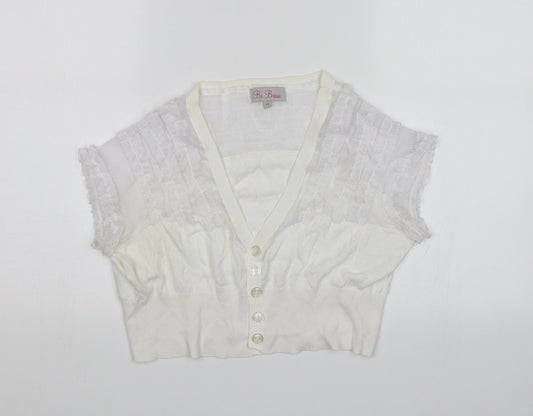 Be Beau Womens White   Cardigan Jumper Size 12