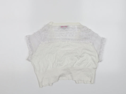 Be Beau Womens White   Cardigan Jumper Size 12