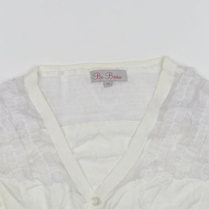 Be Beau Womens White   Cardigan Jumper Size 12
