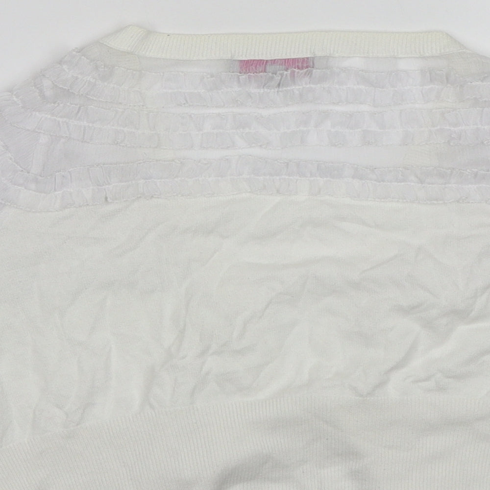 Be Beau Womens White   Cardigan Jumper Size 12