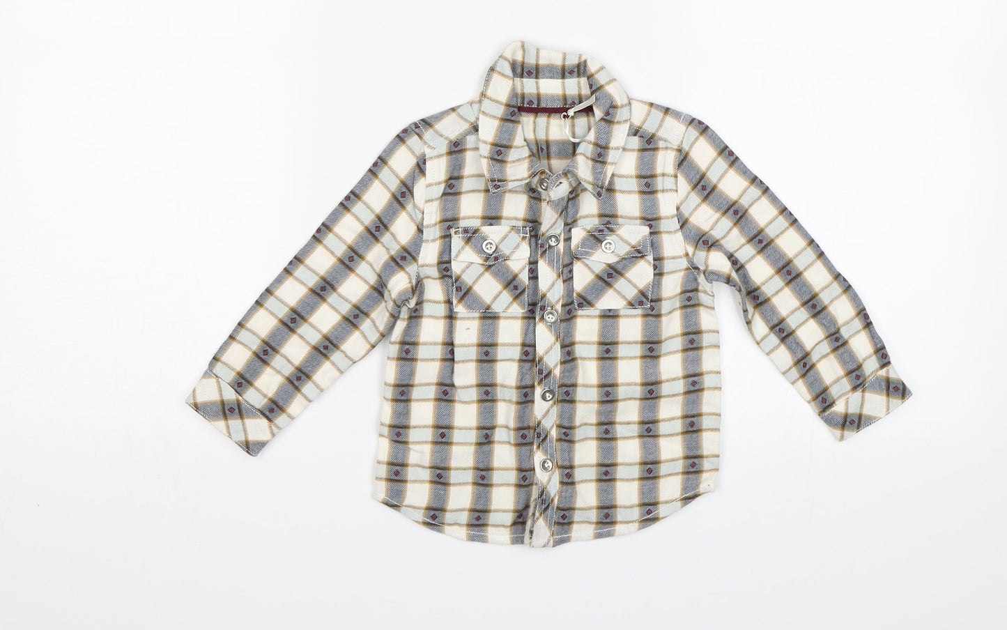 TU Baby White Plaid   Button-Up Size 12-18 Months