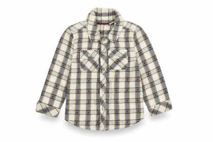 Front view of Tu Baby White Plaid Button-Up, size 12-18, Months