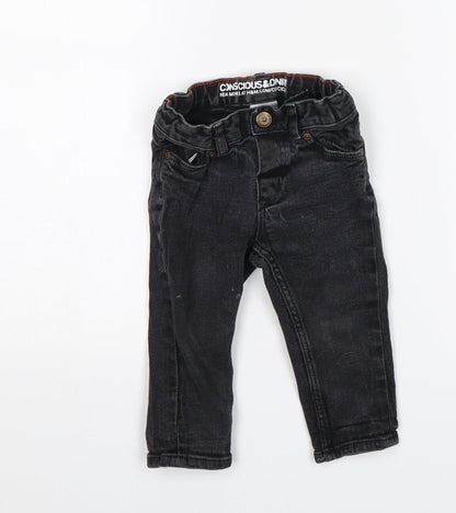 H&M Baby Black  Denim Jogger Jeans Size 9 Months