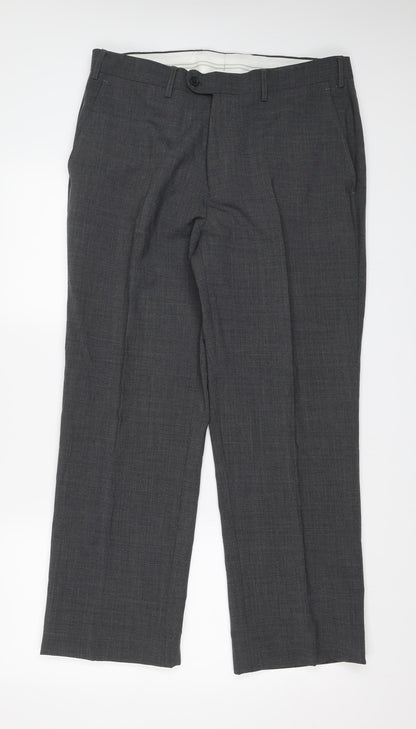 Skopes Mens Grey   Dress Pants Trousers Size 34 L25 in