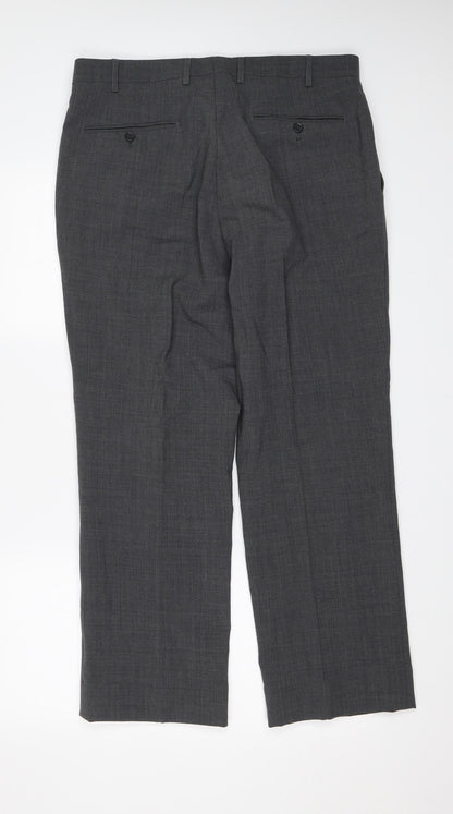 Skopes Mens Grey   Dress Pants Trousers Size 34 L25 in