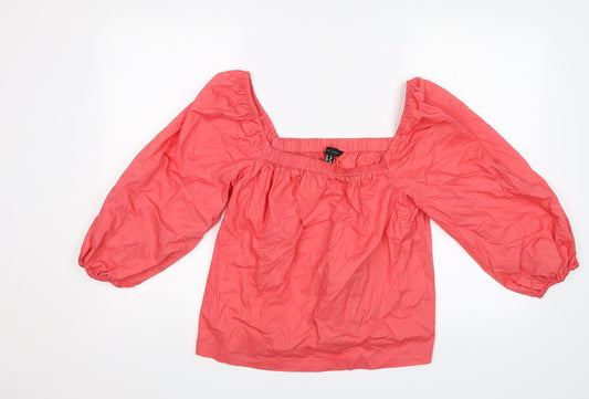 Womens UK Size 12 New Look Pink Basic Blouse
