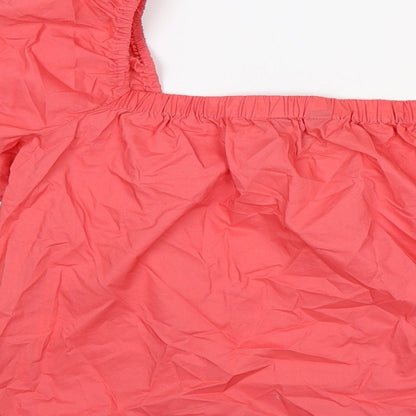 Womens UK Size 12 New Look Pink Basic Blouse