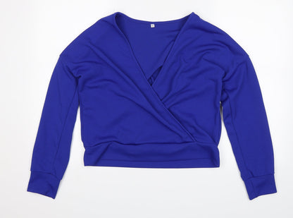 Womens UK Size L Preworn Blue Basic Blouse