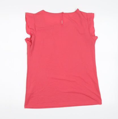 Womens UK Size 10 New Look Pink Basic Blouse