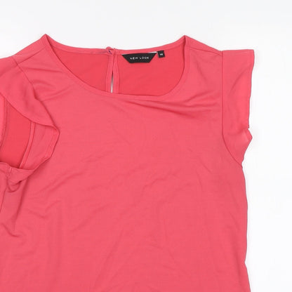 Womens UK Size 10 New Look Pink Basic Blouse