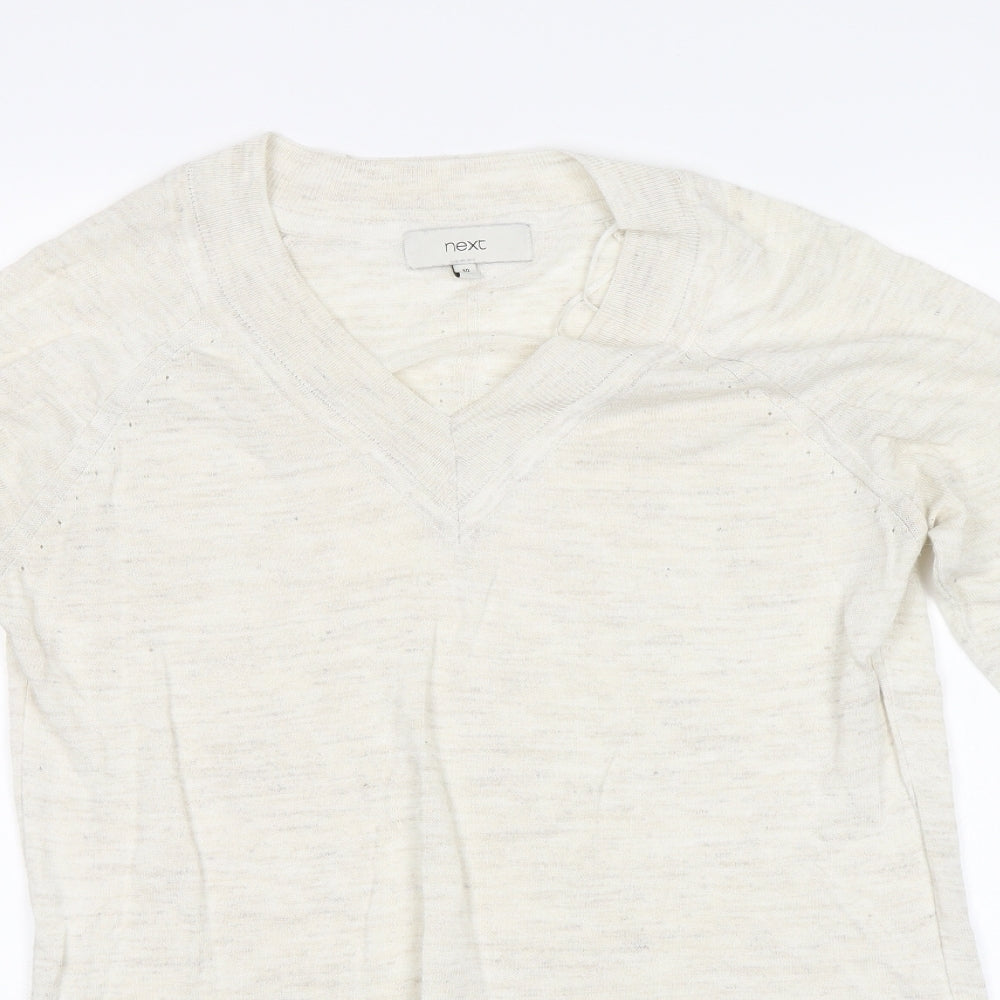 Womens UK Size 10 NEXT White Pullover Jumper