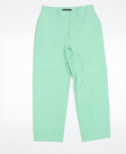 Womens UK Size 8 M&S Regular Fit Chino Green Trousers