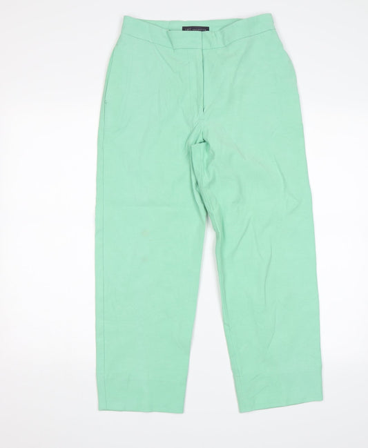 Womens UK Size 8 M&S Regular Fit Chino Green Trousers