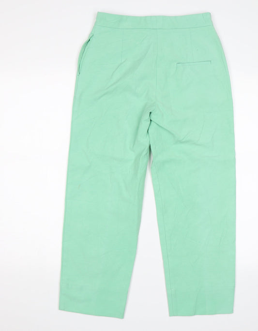 Womens UK Size 8 M&S Regular Fit Chino Green Trousers