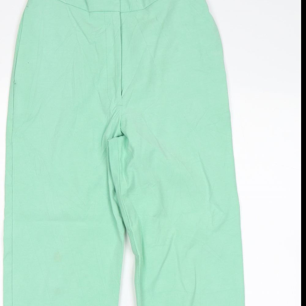 Womens UK Size 8 M&S Regular Fit Chino Green Trousers