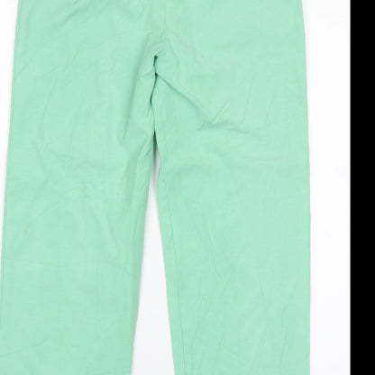 Womens UK Size 8 M&S Regular Fit Chino Green Trousers