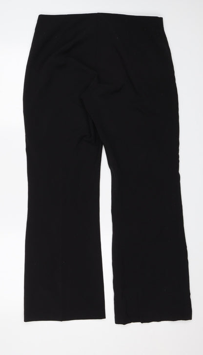 Womens UK Size 10 Preworn Regular Fit Dress Pants Black Trousers