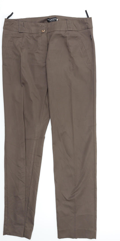NOWATEX Womens Brown   Dress Pants Trousers Size 14 L26 in