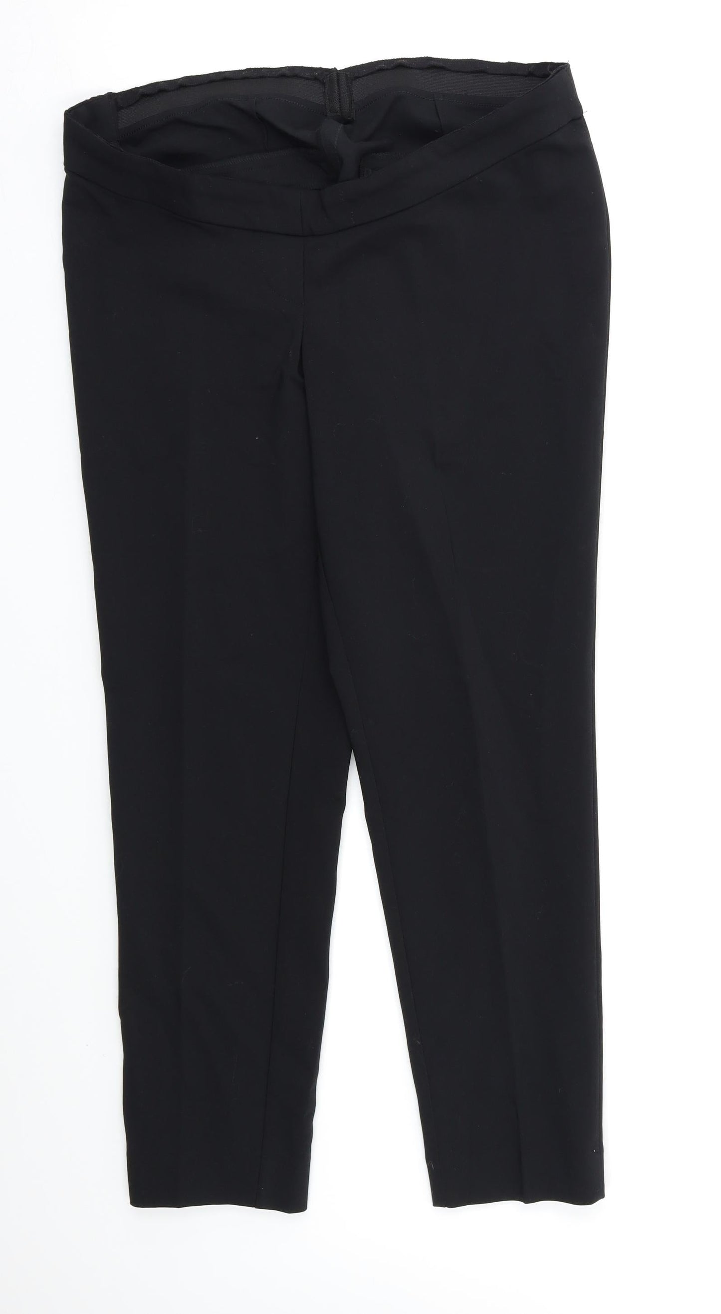 Womens UK Size 14 Preworn Regular Fit Dress Pants Black Trousers