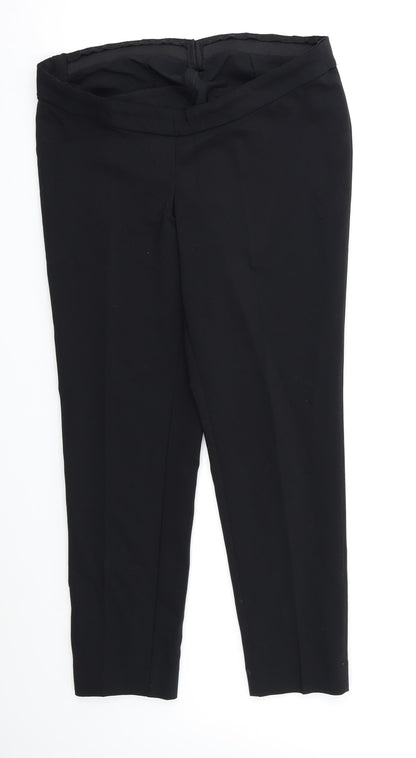 Womens UK Size 14 Preworn Regular Fit Dress Pants Black Trousers
