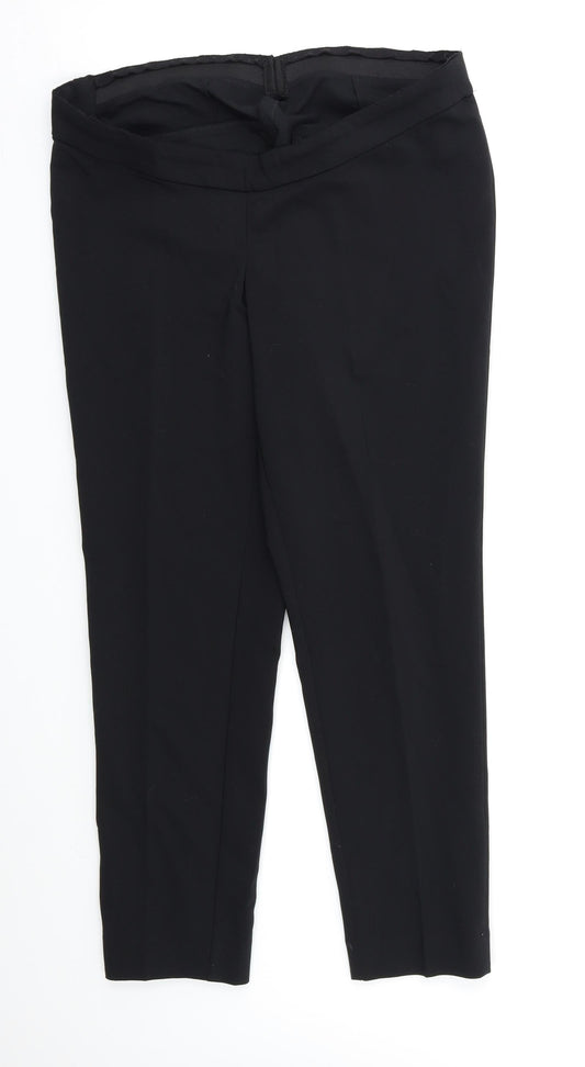 Womens UK Size 14 Preworn Regular Fit Dress Pants Black Trousers