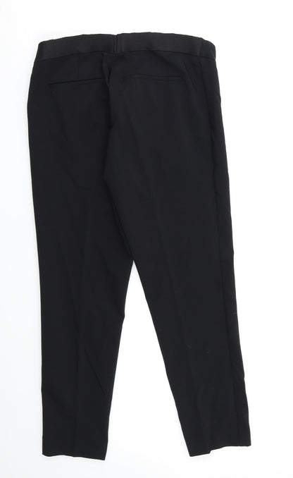 Womens UK Size 14 Preworn Regular Fit Dress Pants Black Trousers