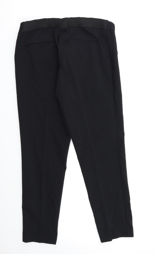 Womens UK Size 14 Preworn Regular Fit Dress Pants Black Trousers