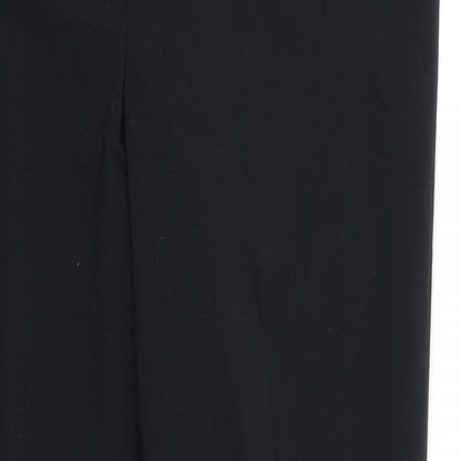 Womens UK Size 14 Preworn Regular Fit Dress Pants Black Trousers