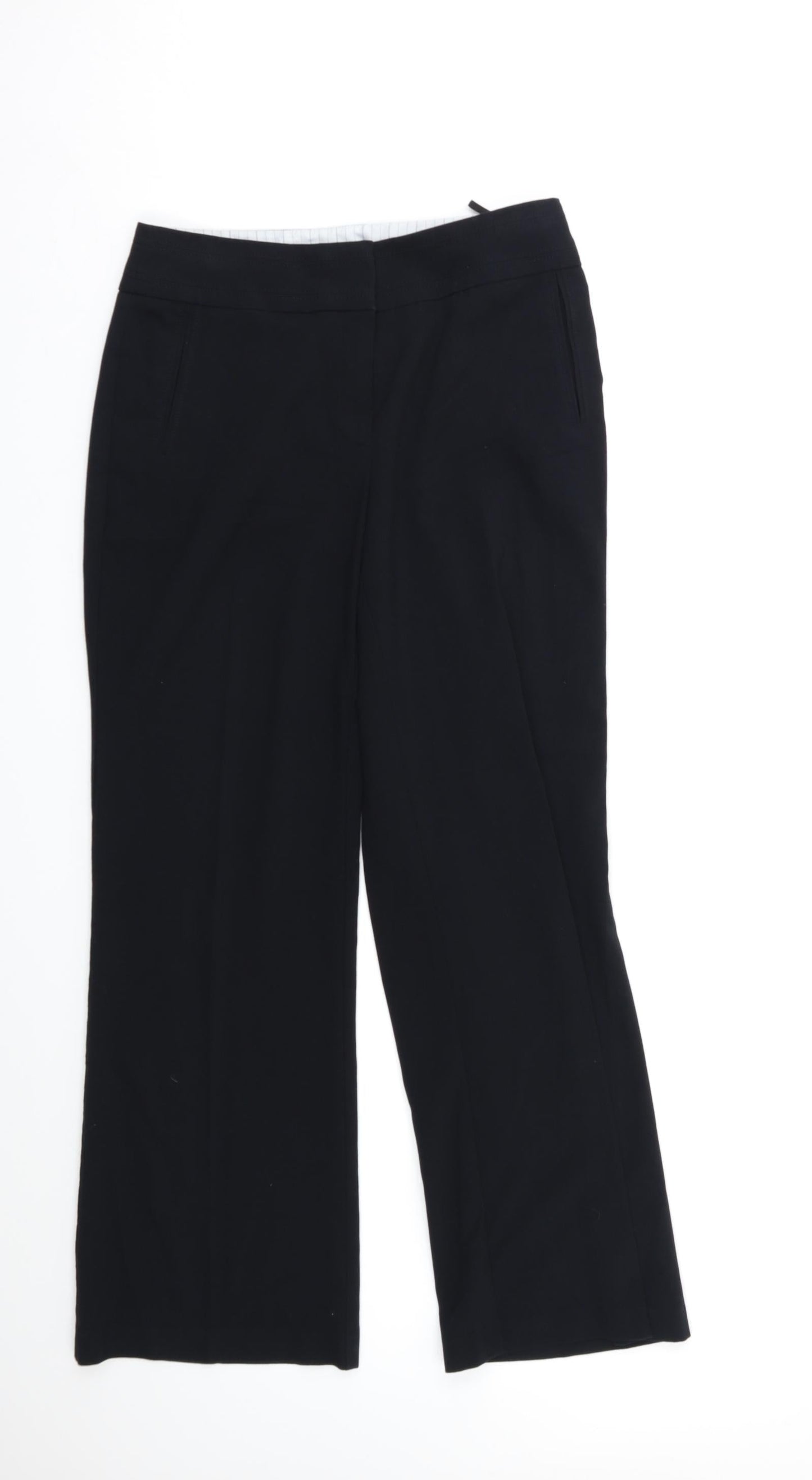 Womens UK Size 10 M&S Regular Fit Dress Pants Black Trousers