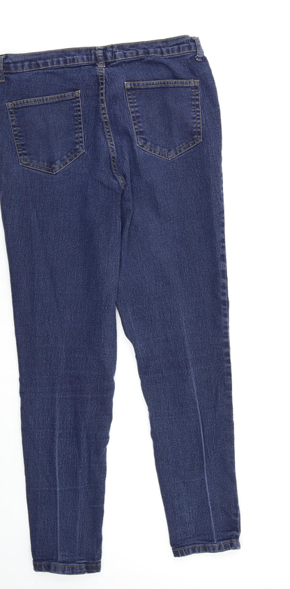 PRETTYLITTLETHING Womens Blue   Skinny Jeans Size 14 L26 in