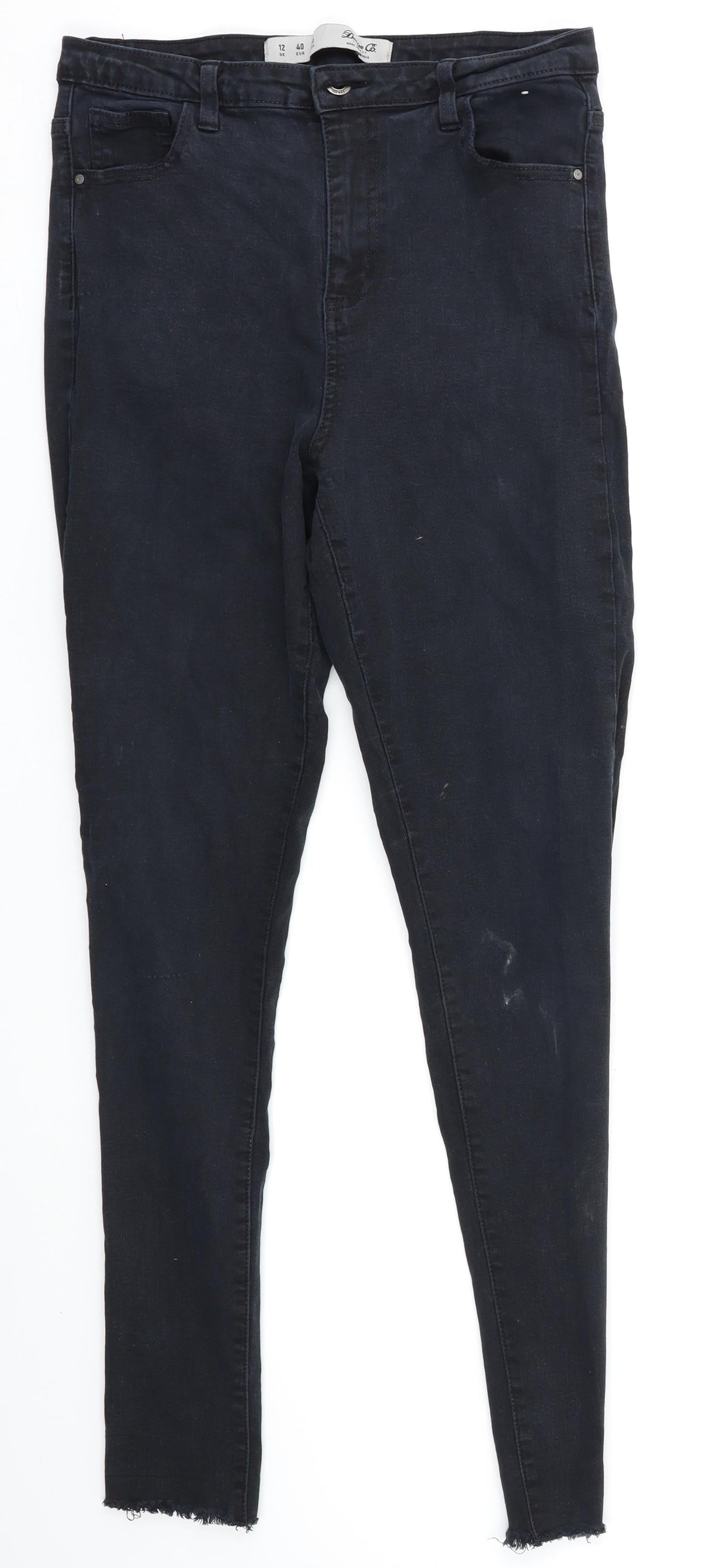 Denim & Co. Womens Black   Skinny Jeans Size 12 L29 in