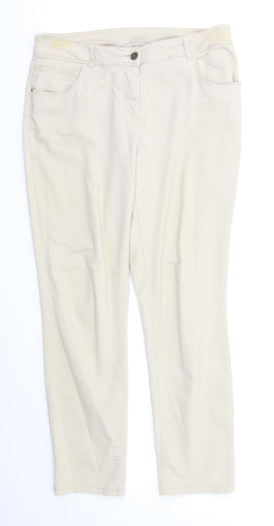 Womens UK Size 12 Wallis Regular Fit  Beige Trousers