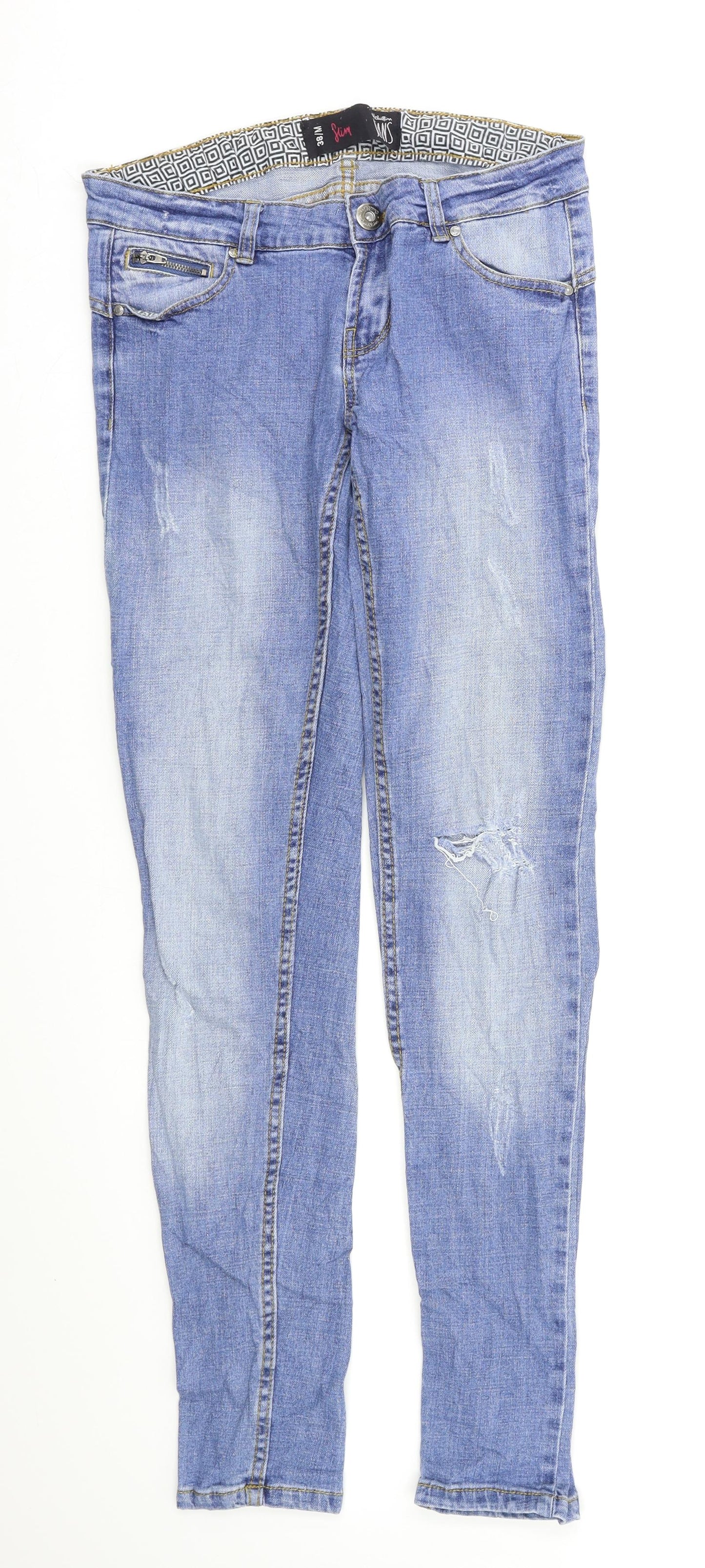 Womens UK Size 10 Preworn Regular Fit Skinny Blue Jeans