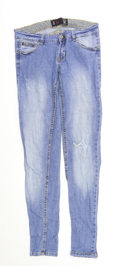 Womens UK Size 10 Preworn Regular Fit Skinny Blue Jeans