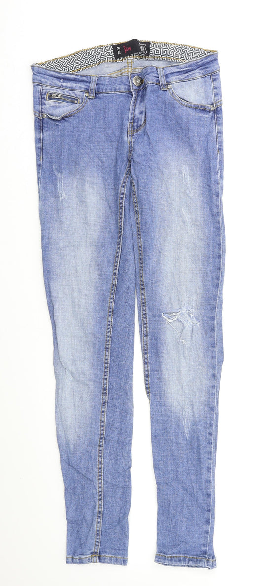 Womens UK Size 10 Preworn Regular Fit Skinny Blue Jeans