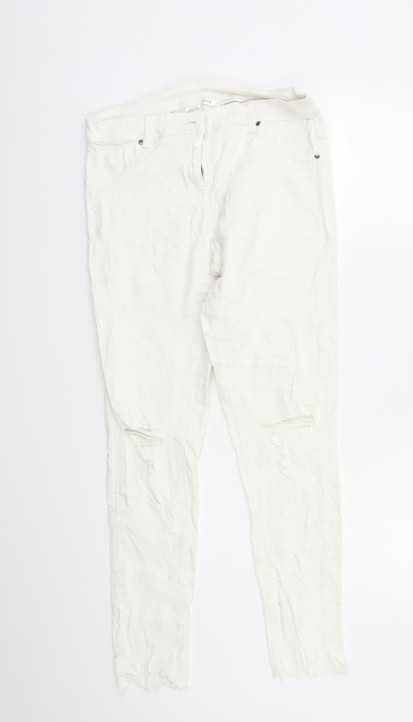 Womens UK Size 8 Prew Regular Fit Skinny White Jeans