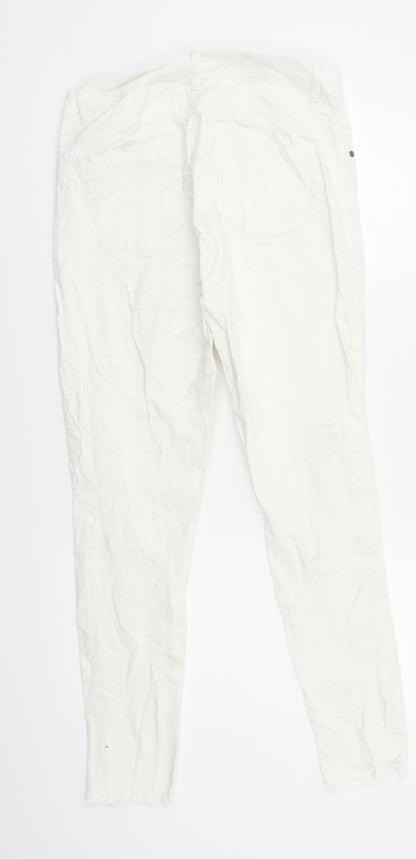 Womens UK Size 8 Prew Regular Fit Skinny White Jeans