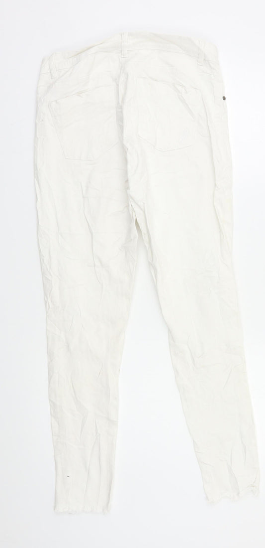 Womens UK Size 8 Prew Regular Fit Skinny White Jeans