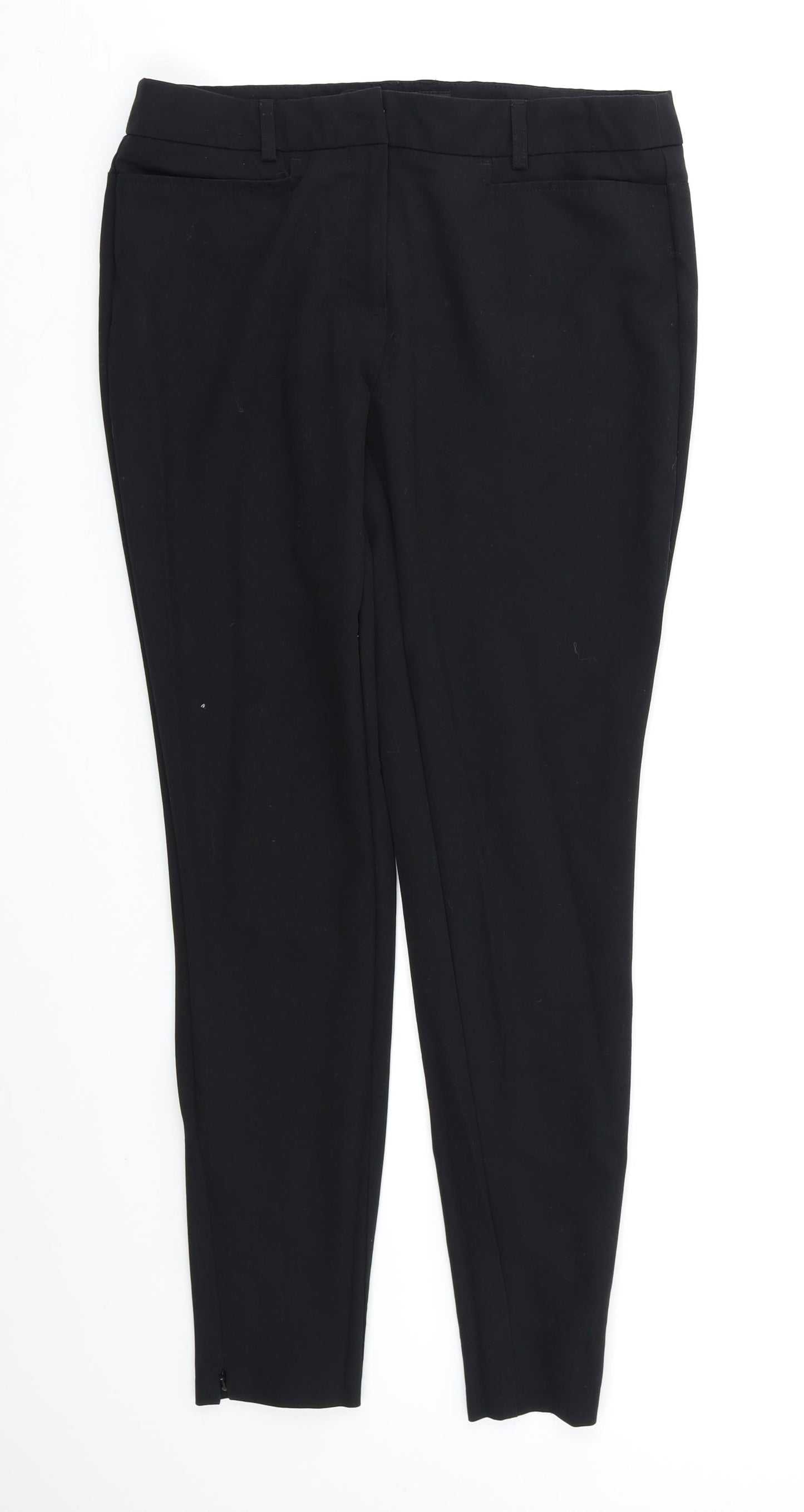 Womens UK Size 10 NEXT Regular Fit Dress Pants Black Trousers