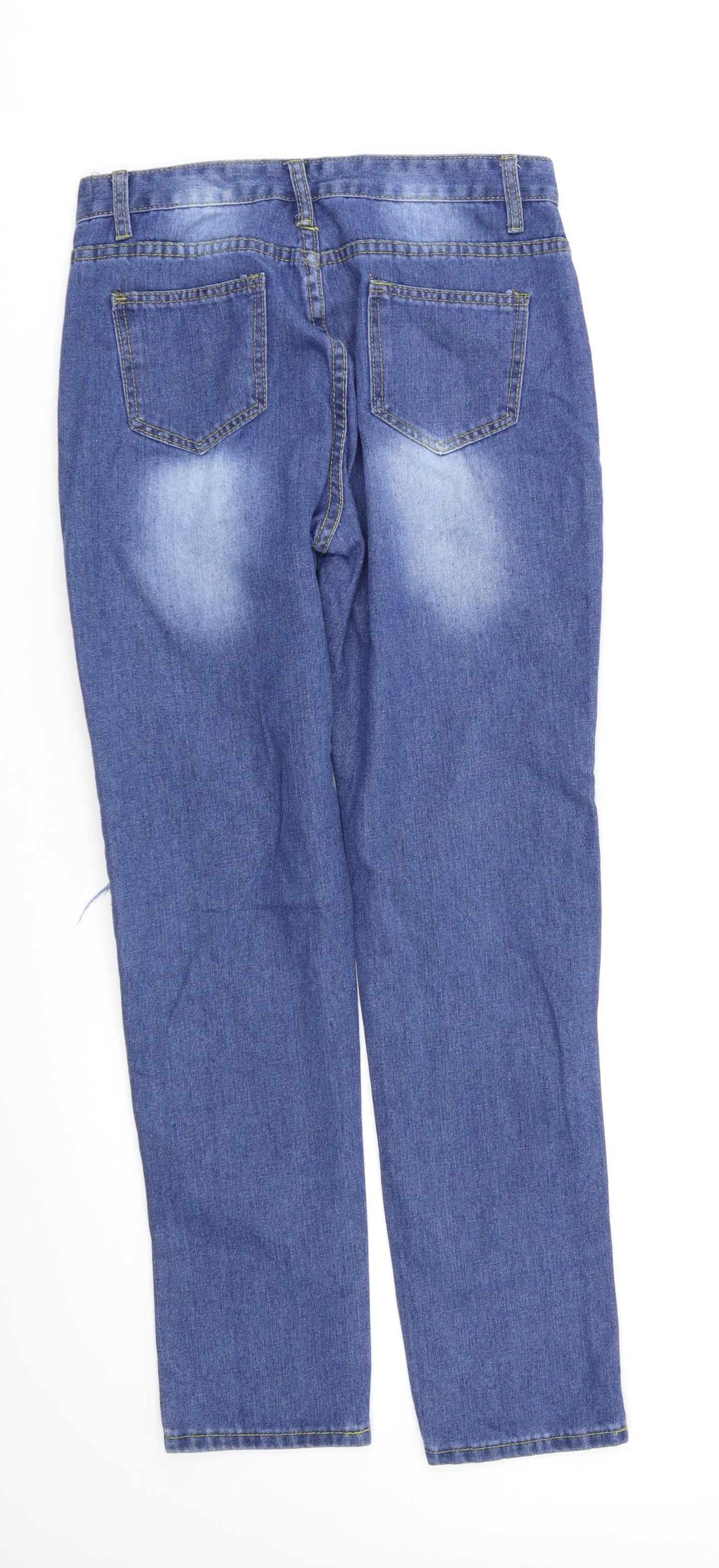 Womens UK Size 10 Preworn Regular Fit Straight Blue Jeans
