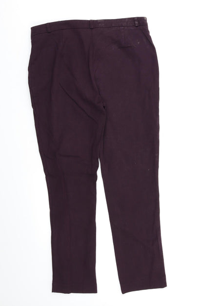Womens UK Size 10 F&F Regular Fit Dress Pants Purple Trousers