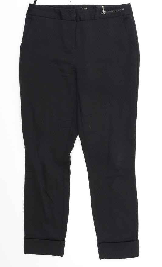 Womens UK Size 8 NEXT Regular Fit Dress Pants Black Trousers