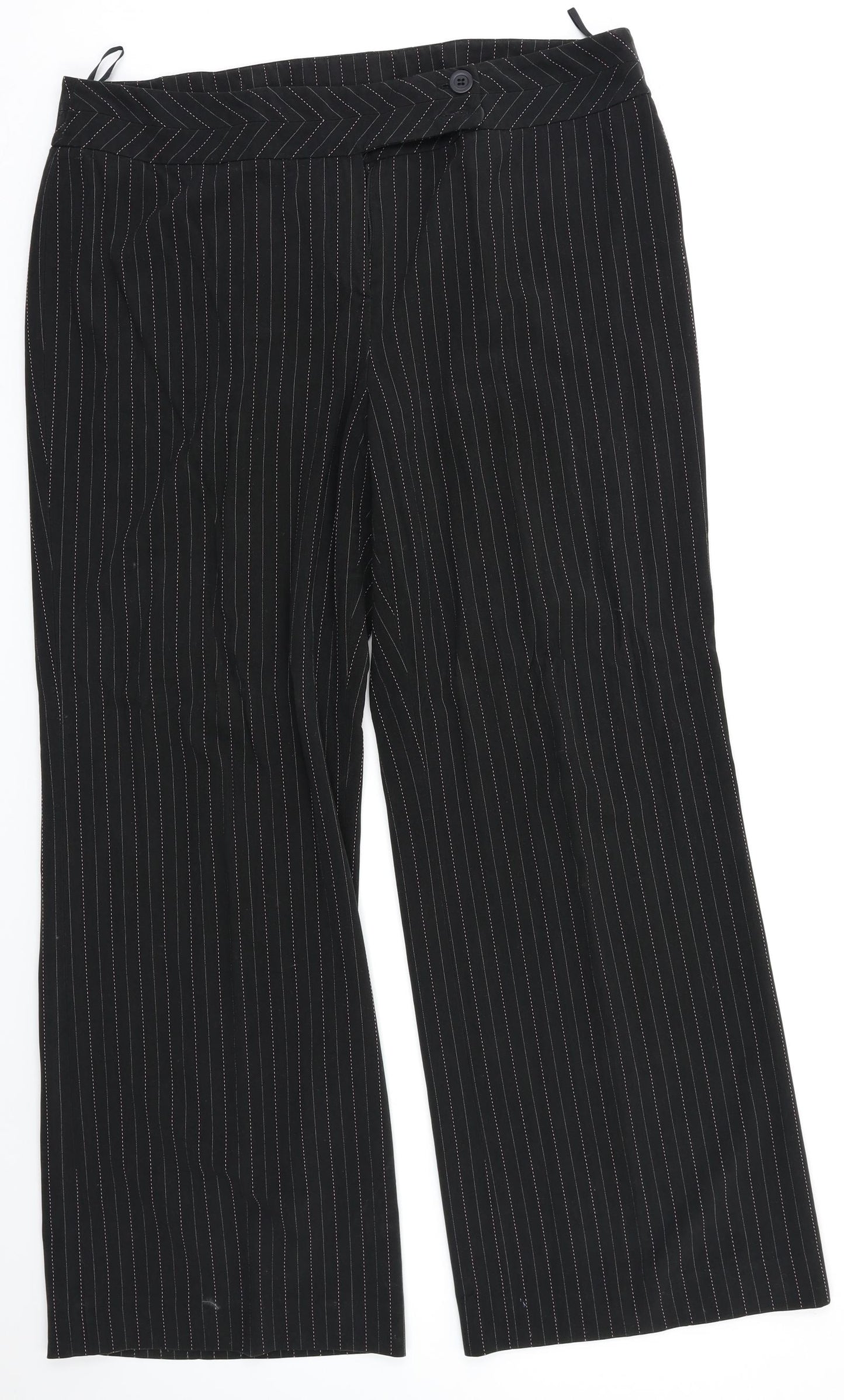 Zona Womens Black Striped  Dress Pants Trousers Size 20 L28 in