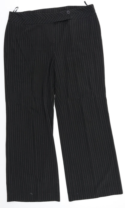 Zona Womens Black Striped  Dress Pants Trousers Size 20 L28 in
