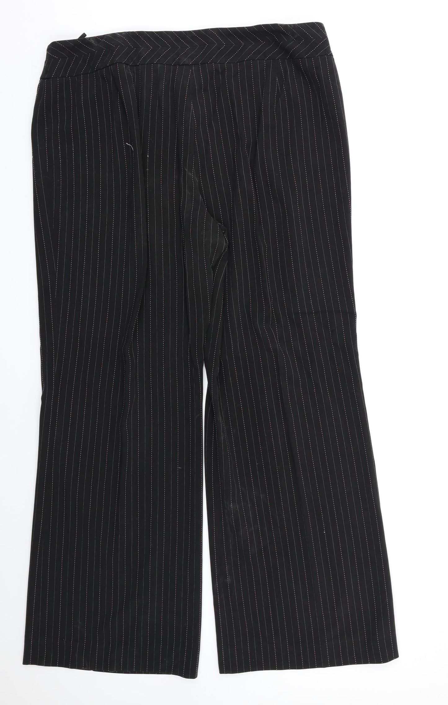 Zona Womens Black Striped  Dress Pants Trousers Size 20 L28 in