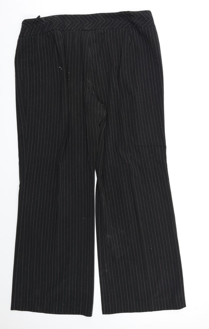 Zona Womens Black Striped  Dress Pants Trousers Size 20 L28 in