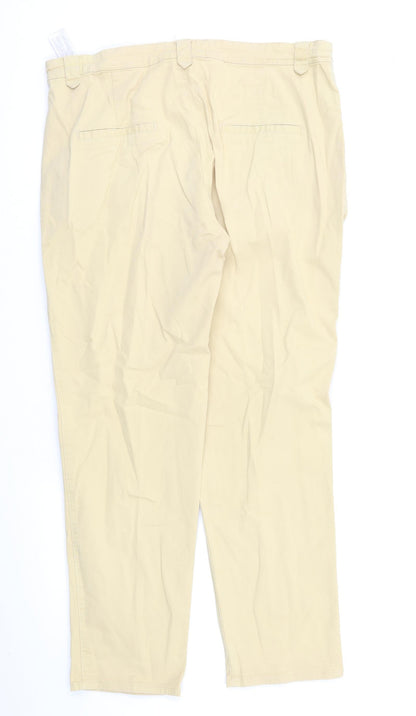 Womens UK Size 14 Zara Regular Fit  Beige Trousers