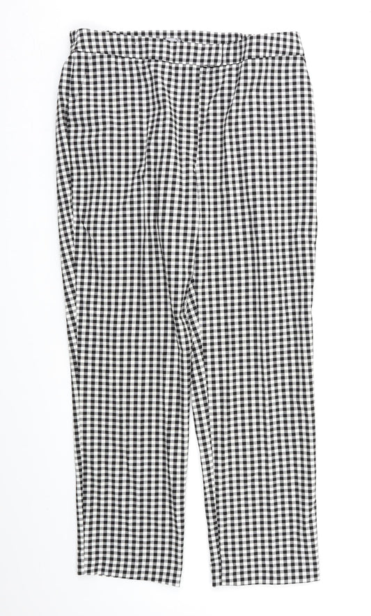 Simply Be Womens Beige Check  Trousers  Size 14 L27 in